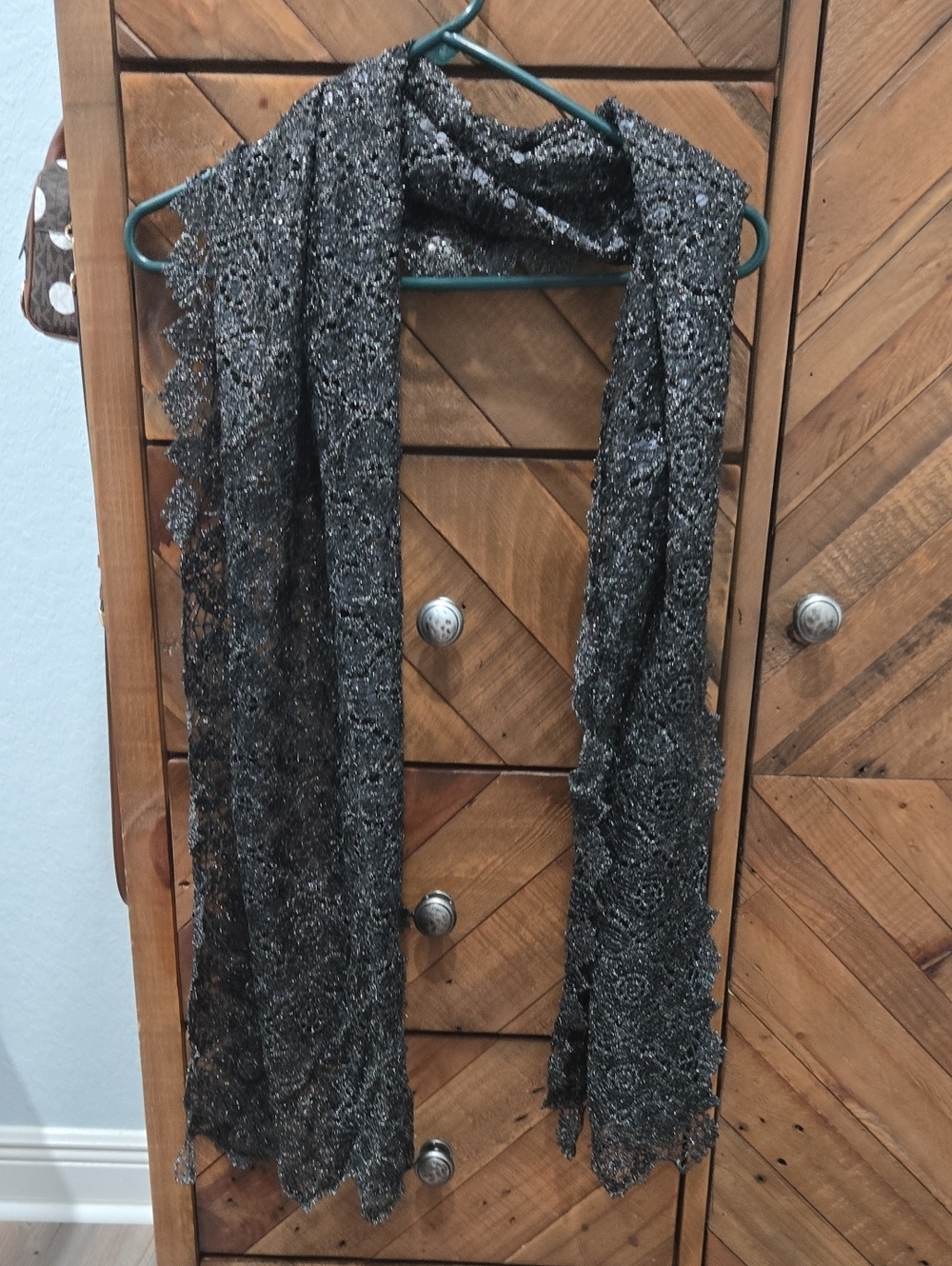 Metallic Black Lace Wrap- Women Accessories